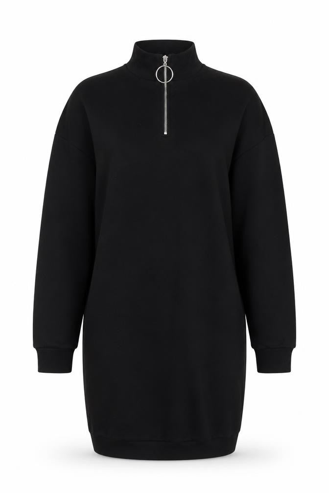 FB Sisters Womens Black Cotton Jumper Dress Size S Mock Neck
