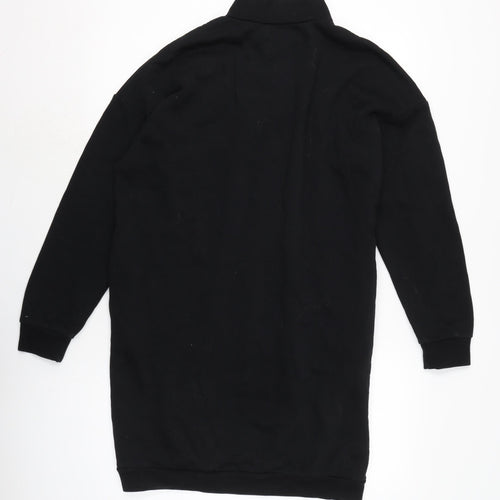 FB Sisters Womens Black Cotton Jumper Dress Size S Mock Neck