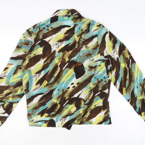 Boohoo Womens Multicoloured Animal Print Polyester Wrap Blouse Size 14 V-Neck