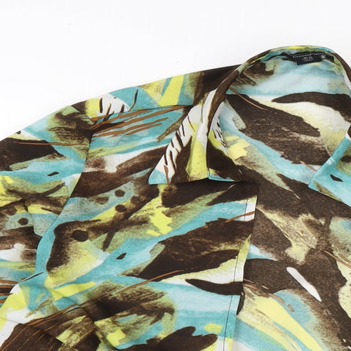 Boohoo Womens Multicoloured Animal Print Polyester Wrap Blouse Size 14 V-Neck