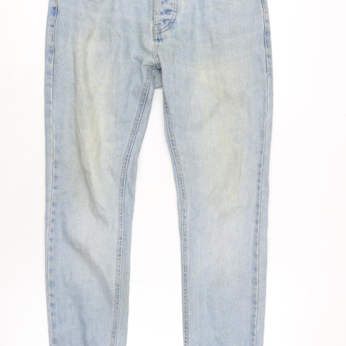 NEXT Mens Blue Cotton Skinny Jeans Size 28 in L28 in Regular Button