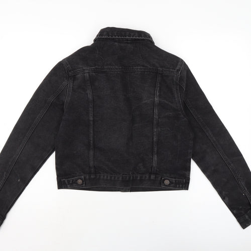 New Look Womens Grey Biker Jacket Size M Button