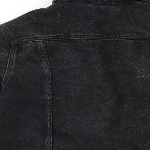 New Look Womens Grey Biker Jacket Size M Button