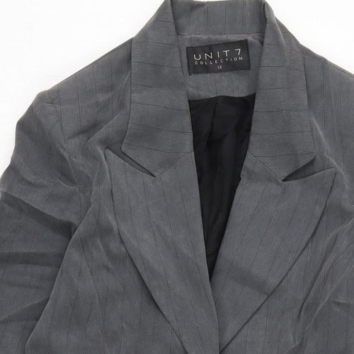 Unit 7 Womens Grey Jacket Size 12 Button