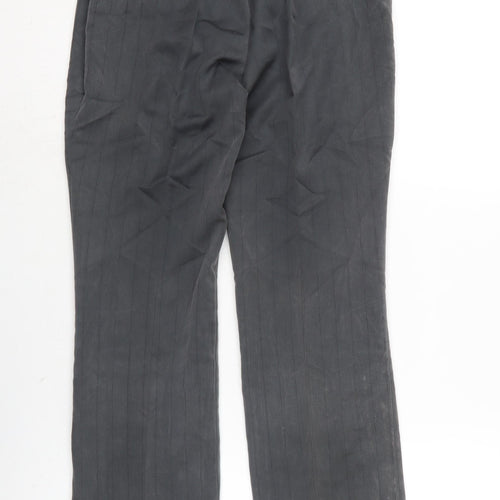 Unit 7 Womens Grey Polyester Trousers Size 12 L30 in Regular Zip