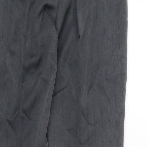 Unit 7 Womens Grey Polyester Trousers Size 12 L30 in Regular Zip