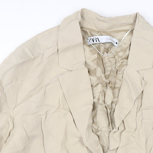 Zara Womens Beige Jacket Size L Button
