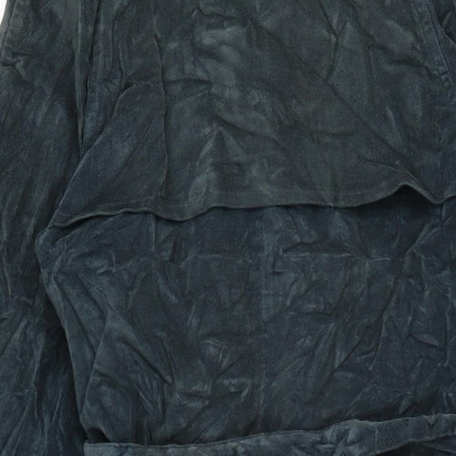 BLUNAUTA Womens Blue Trench Coat Coat Size L Button
