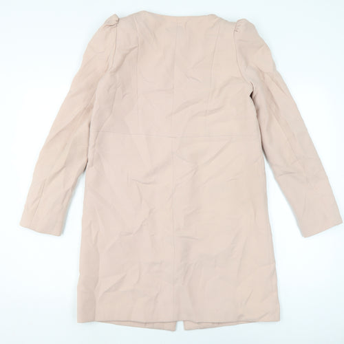 H&M Womens Pink Overcoat Coat Size 8 Zip