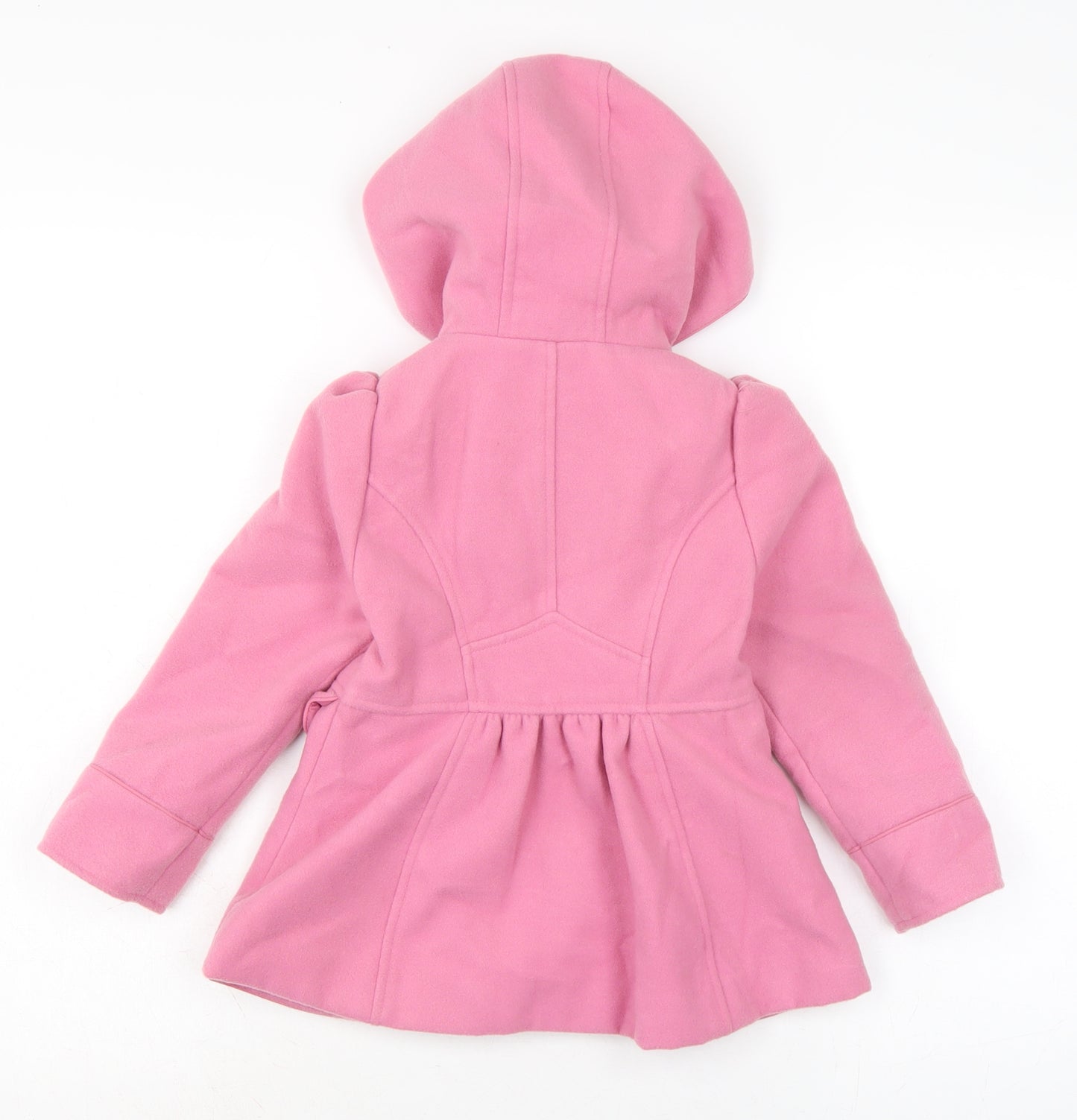 Made with love Girls Pink Pea Coat Coat Size 3 Years Button