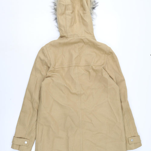 NEXT Womens Brown Overcoat Coat Size 10 Button
