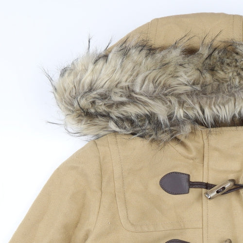 NEXT Womens Brown Overcoat Coat Size 10 Button