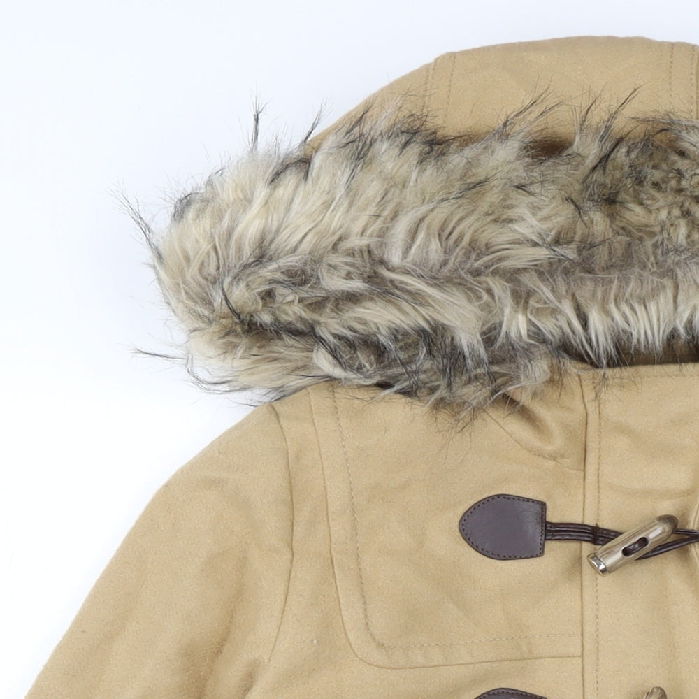 NEXT Womens Brown Overcoat Coat Size 10 Button