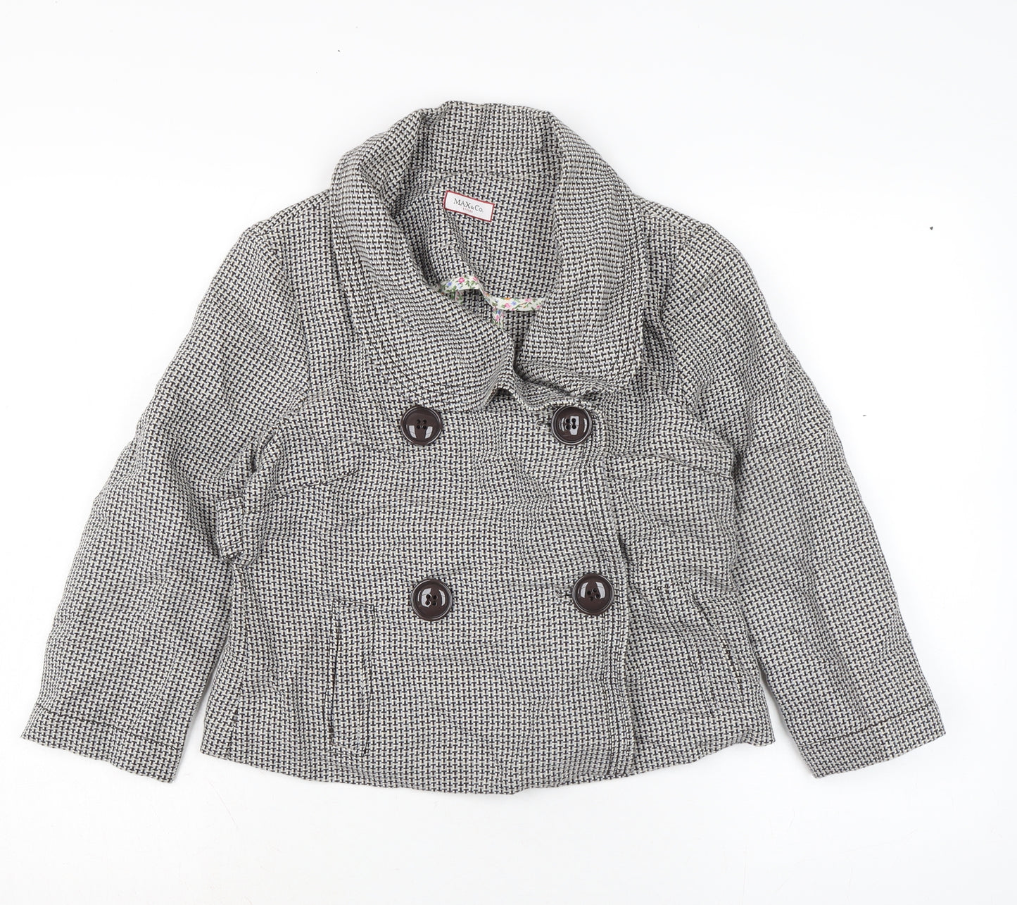 MAX&Co. Womens Grey Jacket Coatigan Size 10 Button