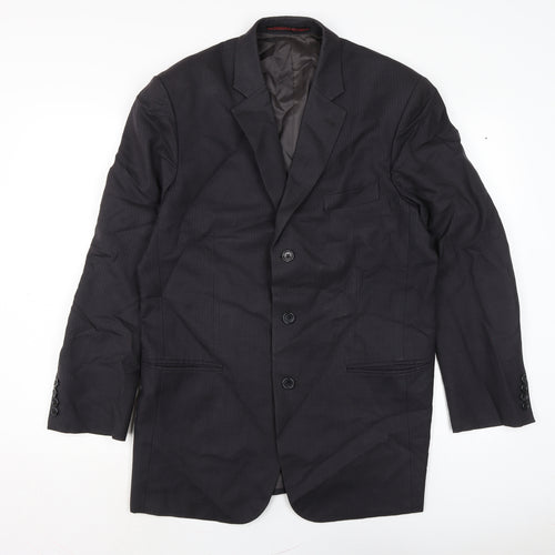 Dress for Success Mens Grey Jacket Size L Button