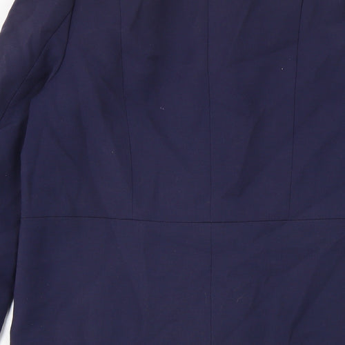 H&M Womens Blue Overcoat Coat Size 8 Zip