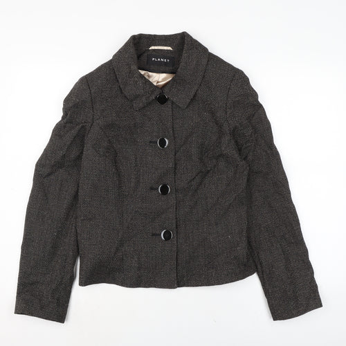 Planet Womens Brown Jacket Size 12 Button