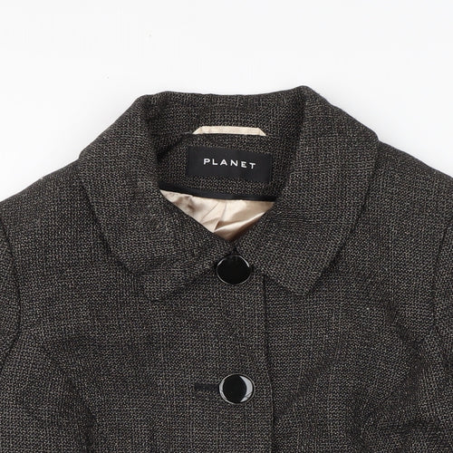Planet Womens Brown Jacket Size 12 Button
