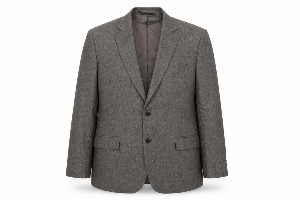 Front view of Marks & Spencer men’s brown jacket, size XL, button