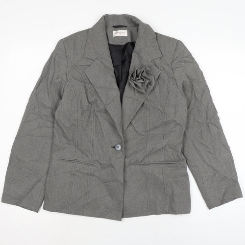 Bonmarché Womens Grey Jacket Size 12 Button