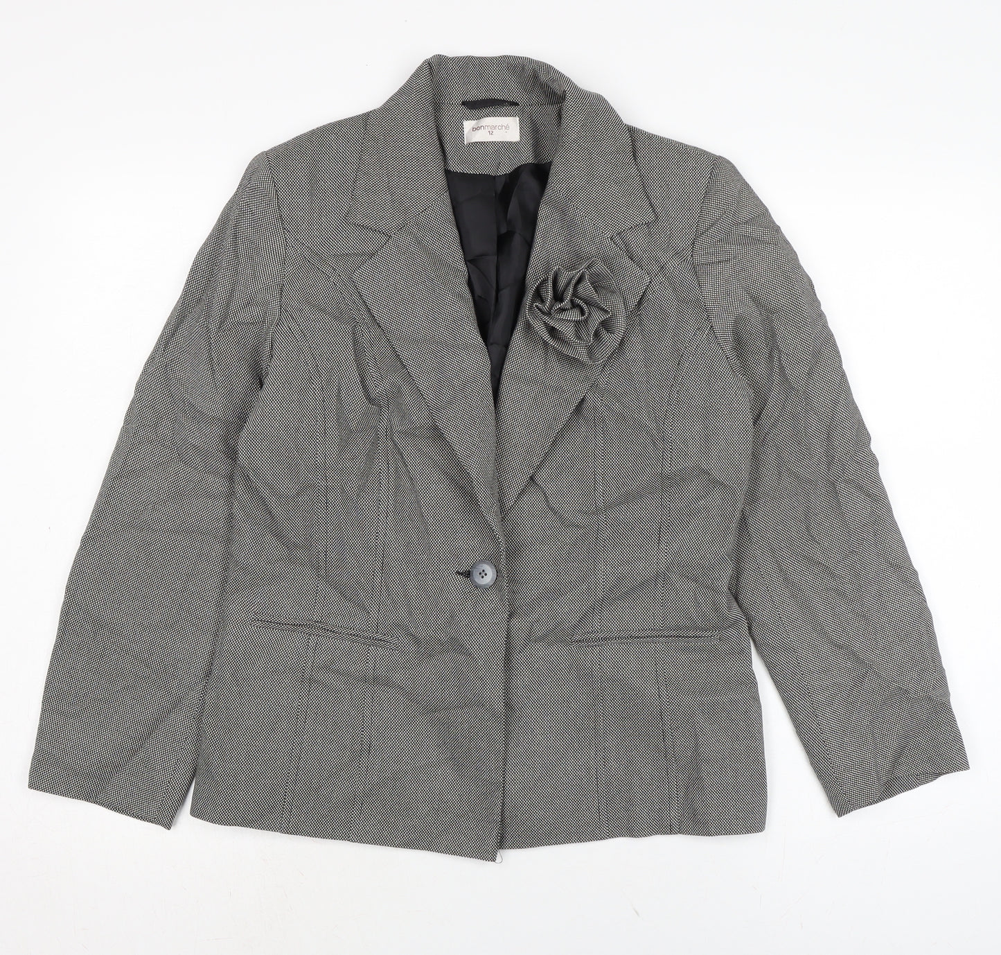 Bonmarché Womens Grey Jacket Size 12 Button