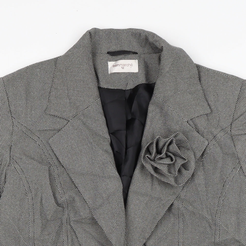 Bonmarché Womens Grey Jacket Size 12 Button
