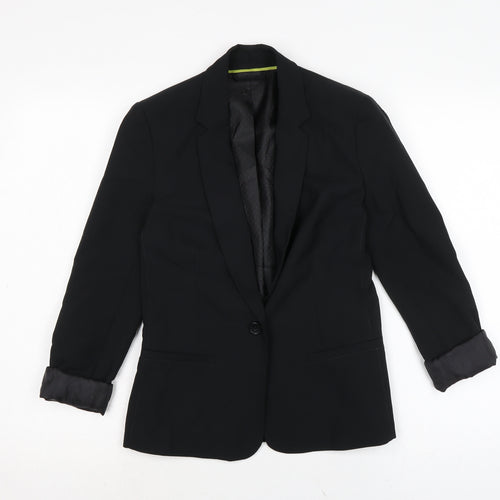 New Look Womens Black Jacket Size 6 Button