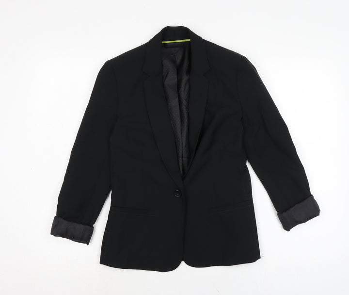 New Look Womens Black Jacket Size 6 Button