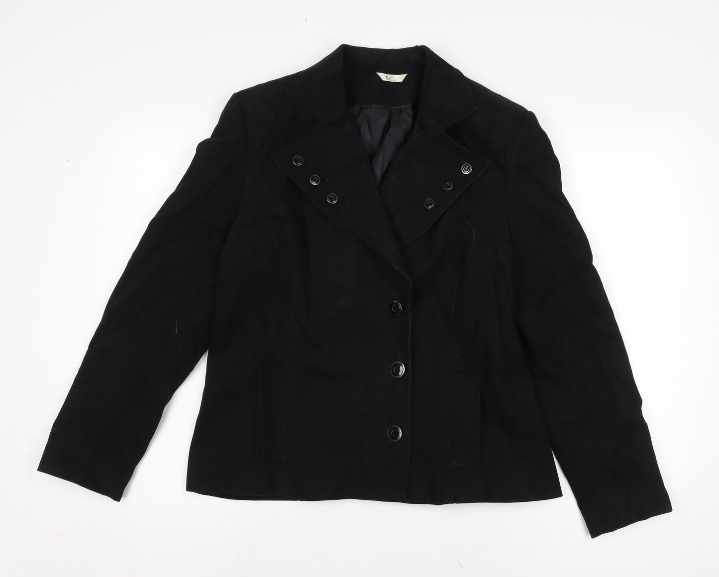 Klass Womens Black Jacket Size 16 Button