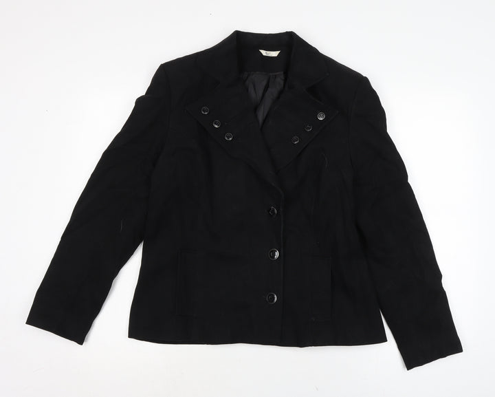 Klass Womens Black Jacket Size 16 Button