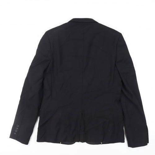 Topman Mens Black Polyester Tuxedo Suit Jacket Size 40 Regular