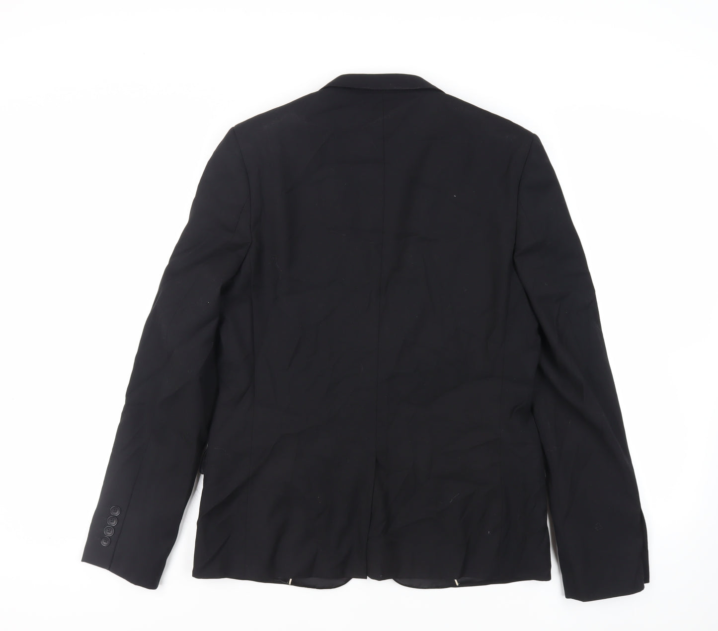 Topman Mens Black Polyester Tuxedo Suit Jacket Size 40 Regular