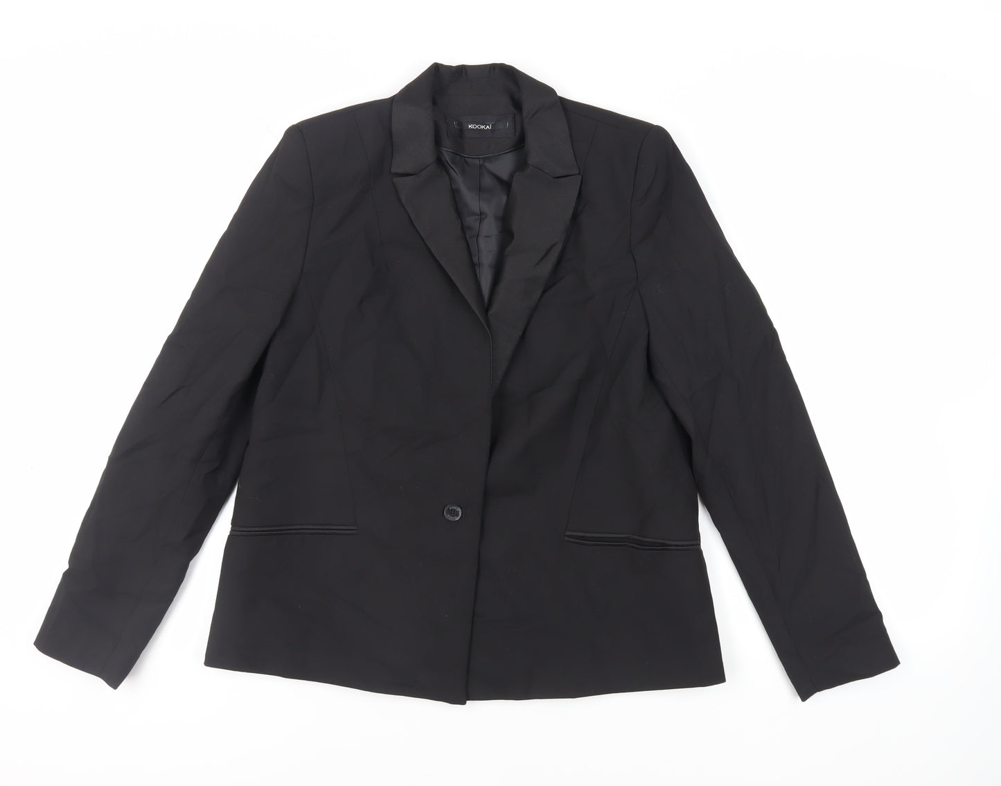 Kookai Womens Black Jacket Blazer Size 12 Button