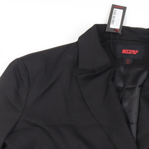Misspap Womens Black Jacket Blazer Size 14 Button