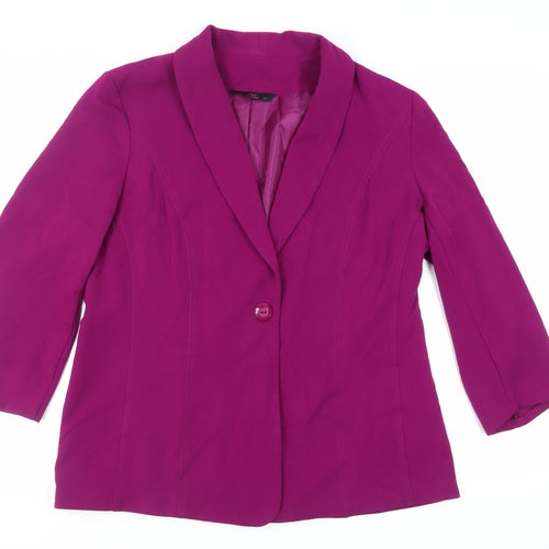 Hudson & Onslow Womens Purple Jacket Blazer Size 18 Button