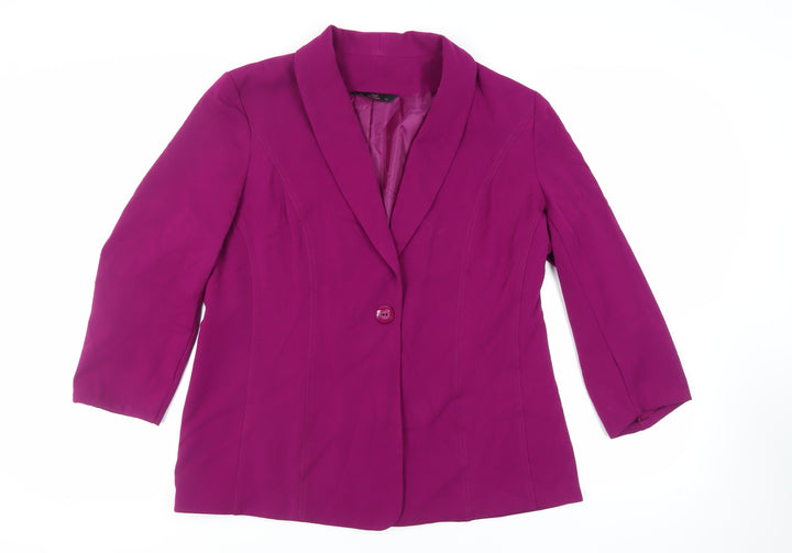 Hudson & Onslow Womens Purple Jacket Blazer Size 18 Button