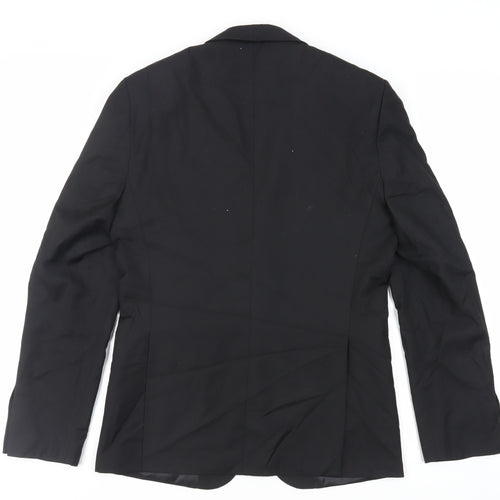 Doppelganger Mens Black Polyester Jacket Suit Jacket Size 36 Regular