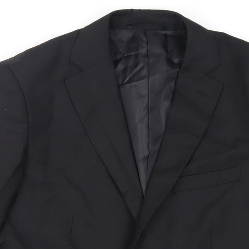 Doppelganger Mens Black Polyester Jacket Suit Jacket Size 36 Regular