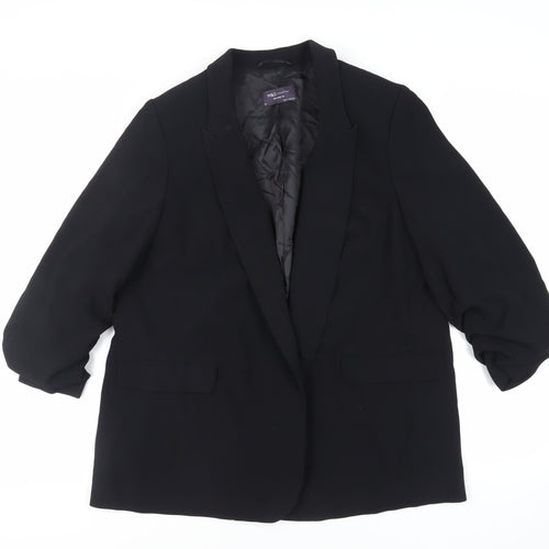 Marks and Spencer Womens Black Jacket Blazer Size 20 - Open Ruched Sleeve