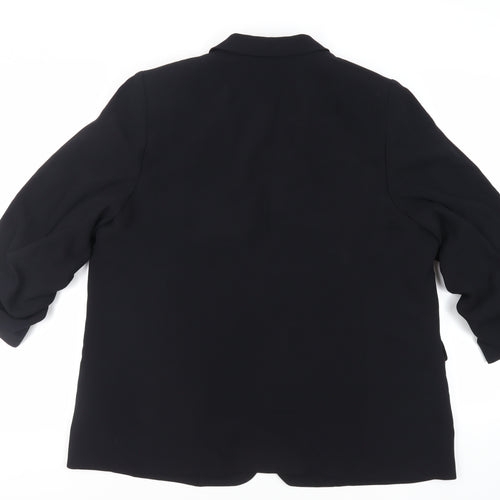 Marks and Spencer Womens Black Jacket Blazer Size 20 - Open Ruched Sleeve
