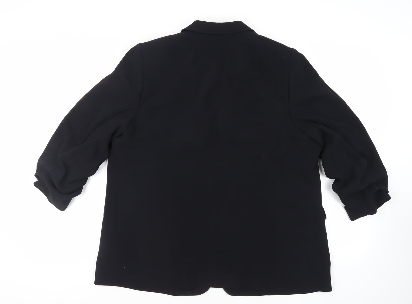 Marks and Spencer Womens Black Jacket Blazer Size 20 - Open Ruched Sleeve