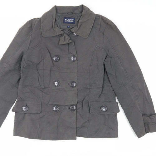 Maine New England Womens Grey Jacket Size 14 Button