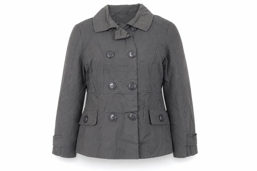 Front view of Maine New England women’s grey jacket, size UK 14, button