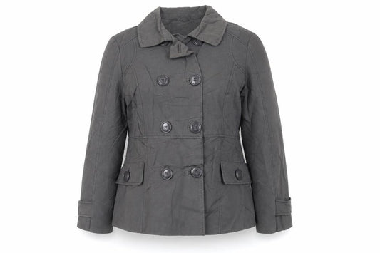 Front view of Maine New England women’s grey jacket, size UK 14, button