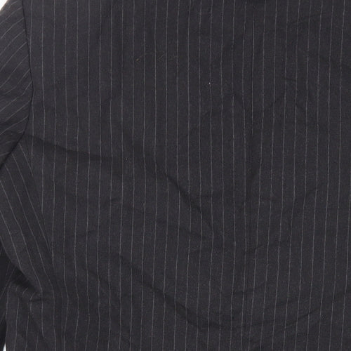 St Michael Mens Grey Striped Wool Jacket Suit Jacket Size 40 Regular - Vintage