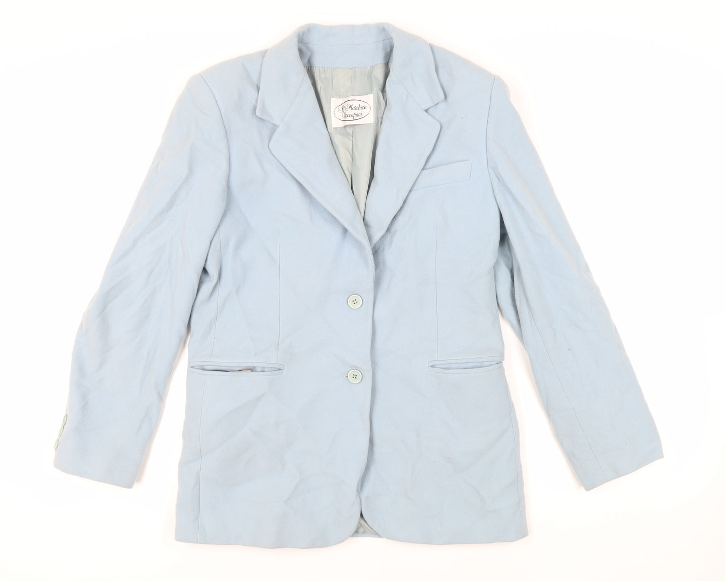 Marchese Coccapani Womens Blue Jacket Blazer Size 12 Button - Vintage