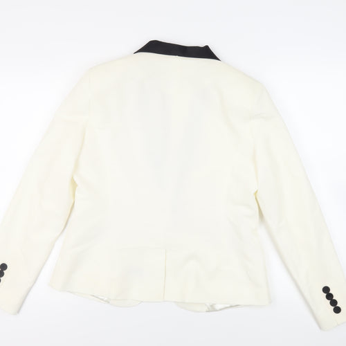 M&Co Womens Ivory Jacket Blazer Size 14 Button