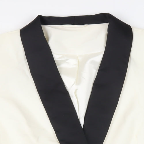 M&Co Womens Ivory Jacket Blazer Size 14 Button
