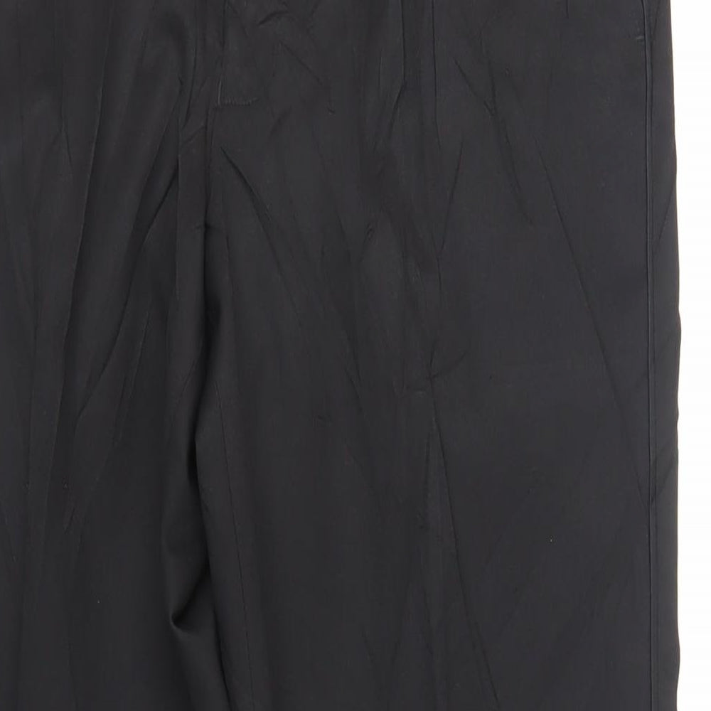 Marks and Spencer Mens Black Polyester Dress Pants Trousers Size 36 in L31 in Regular Zip