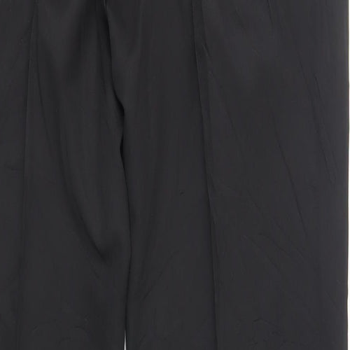 Marks and Spencer Mens Black Polyester Dress Pants Trousers Size 36 in L31 in Regular Zip